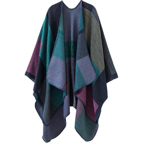 ZORI Premium Wool Blend Poncho Sweater – Winter Wrap Cape for Women