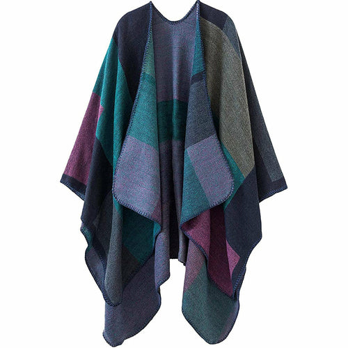 ZORI Premium Wool Blend Poncho Sweater – Winter Wrap Cape for Women