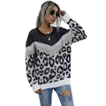 Women’s Leopard Print Round Neck Sweaterv